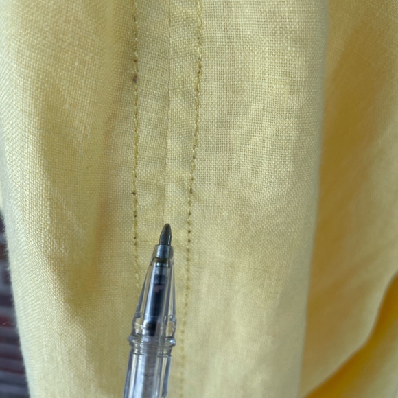 Kim Rogers Yellow Linen Blend 3/4 Sleeve Open Top Size  Petite Large - Picture 7 of 10